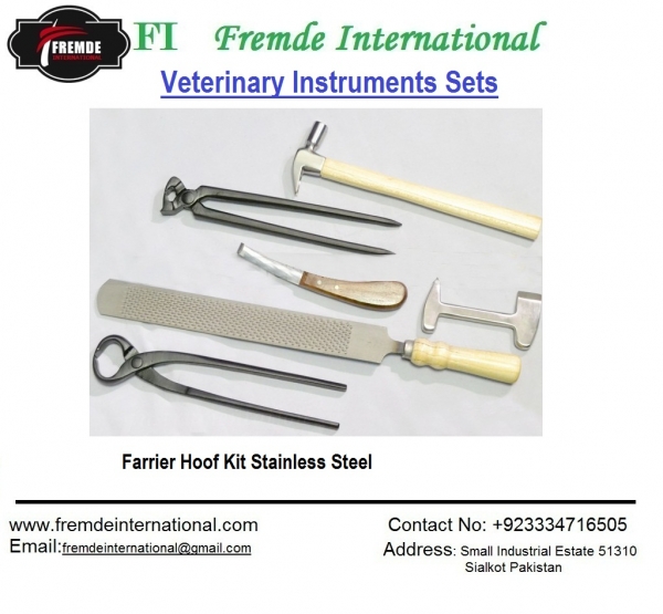 Farrier Hoof Kit Stainless Steel border=