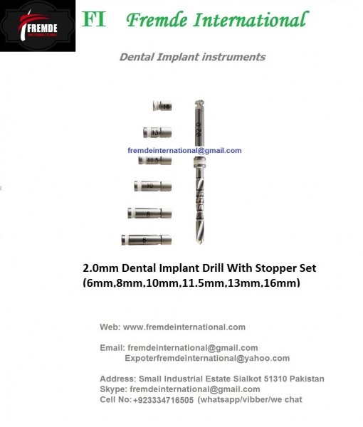 2.0mm Dental Implant Drill With Stopper Set border=