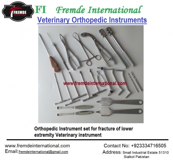 Orthopedic Instrument set for fracture of lower extremity Veterinary instrument border=