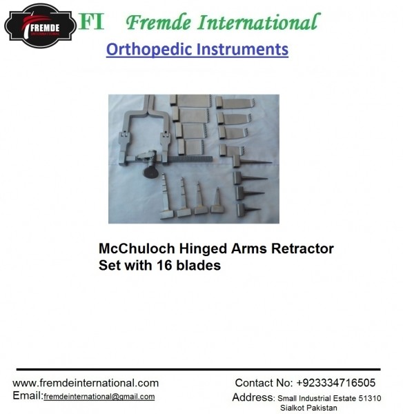 McChuloch Hinged Arms Retractor Set with 16 blades border=