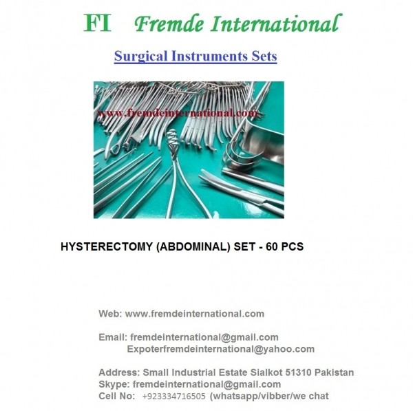 HYSTERECTOMY (ABDOMINAL) SURGERY SET OF  60 PIECES border=