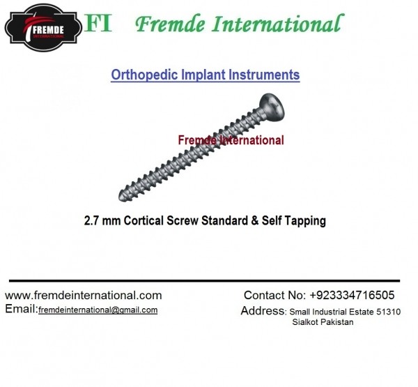 2.7 mm Cortical Screw Standard & Self Tapping border=