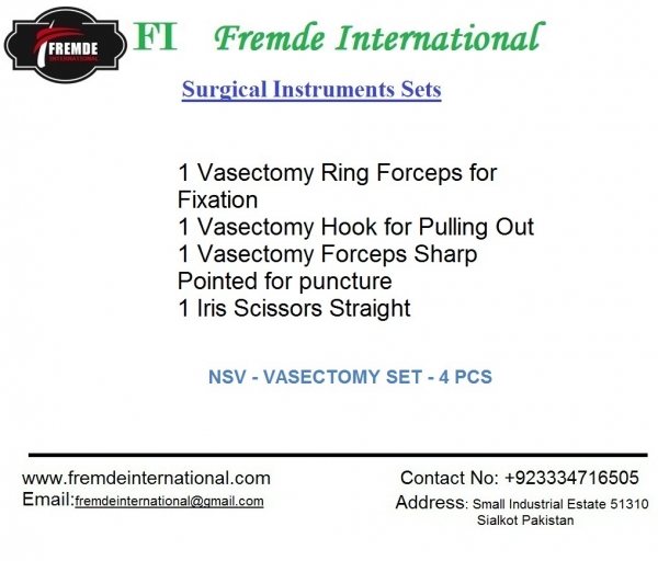 NSV - VASECTOMY SET OF  4 PIECES border=